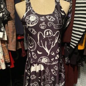 Stretchy Halloween Print skater dress